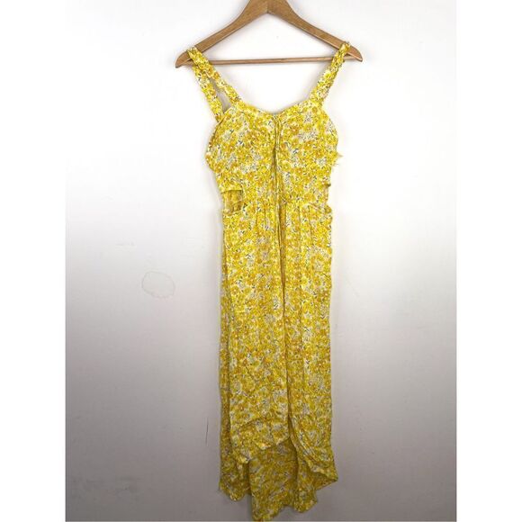 NEW RDI Printed Rayon Cut Out Dress in Maize Size S - Picture 2 of 13
